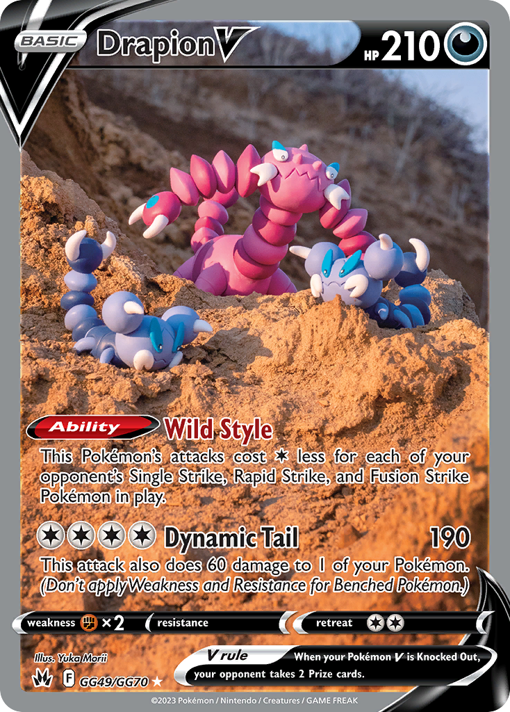 The Drapion V GG49/GG70 Pokémon card from Crown Zenith (Galarian Gallery)