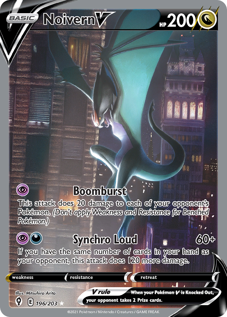 The Noivern V 196/203 Pokémon card from Evolving Skies